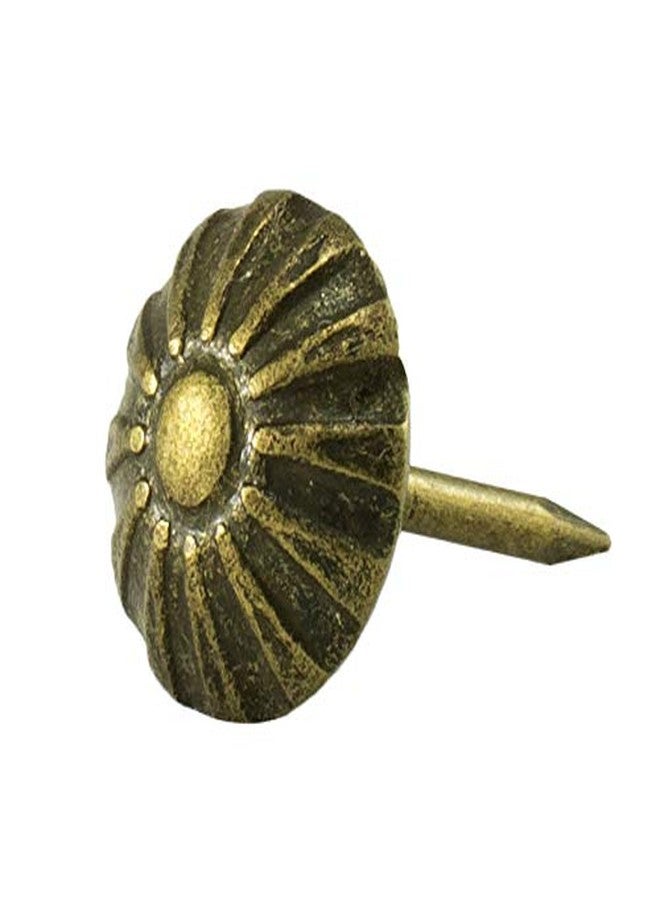 decotacks Upholstery Tacks, Furniture Nails, Pins 7/16" Head Diameter - 100 Pcs [Antique Brass Daisy] DX54AB - Image 1